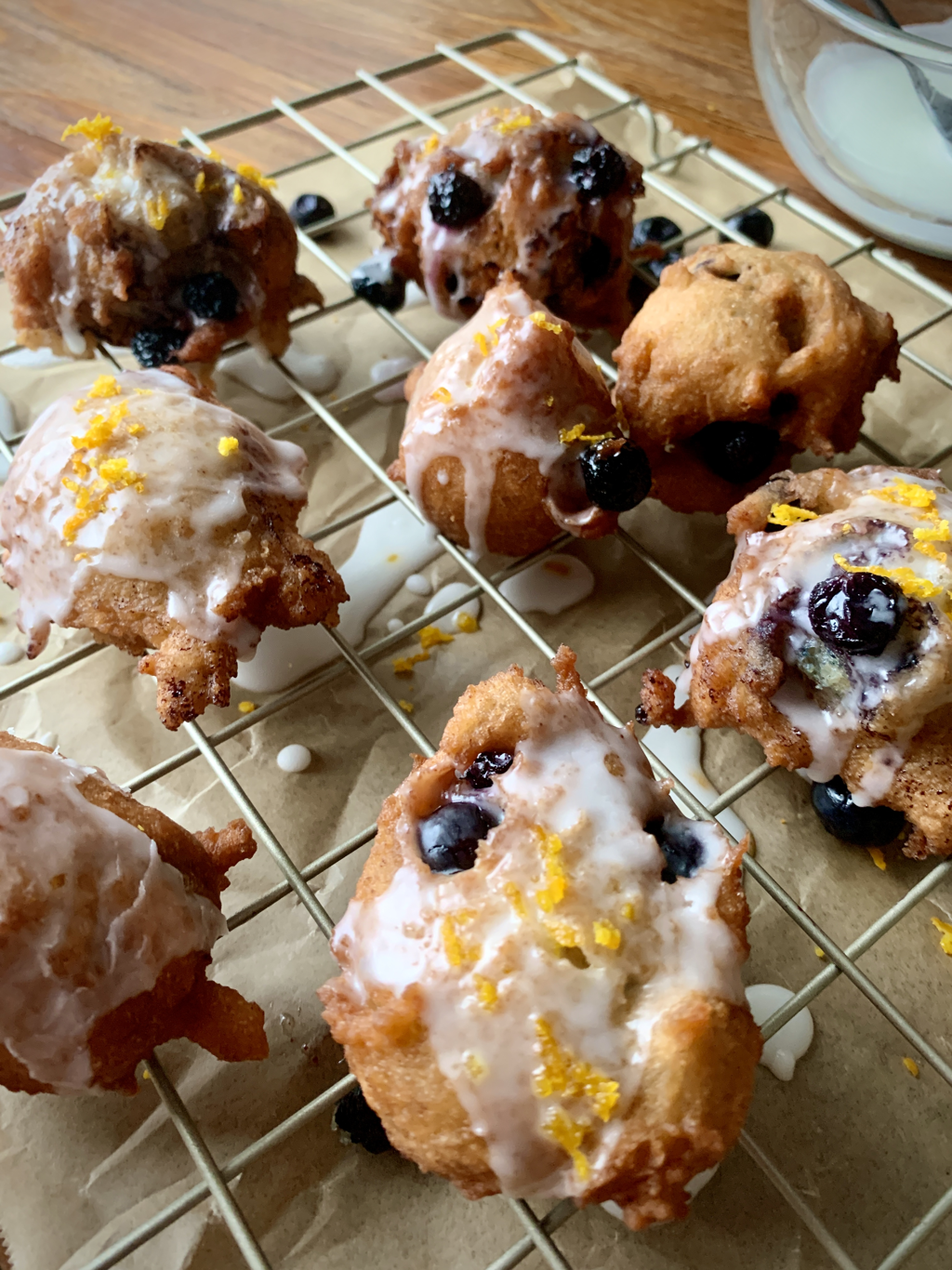 blueberry orange fritters - the branded chef