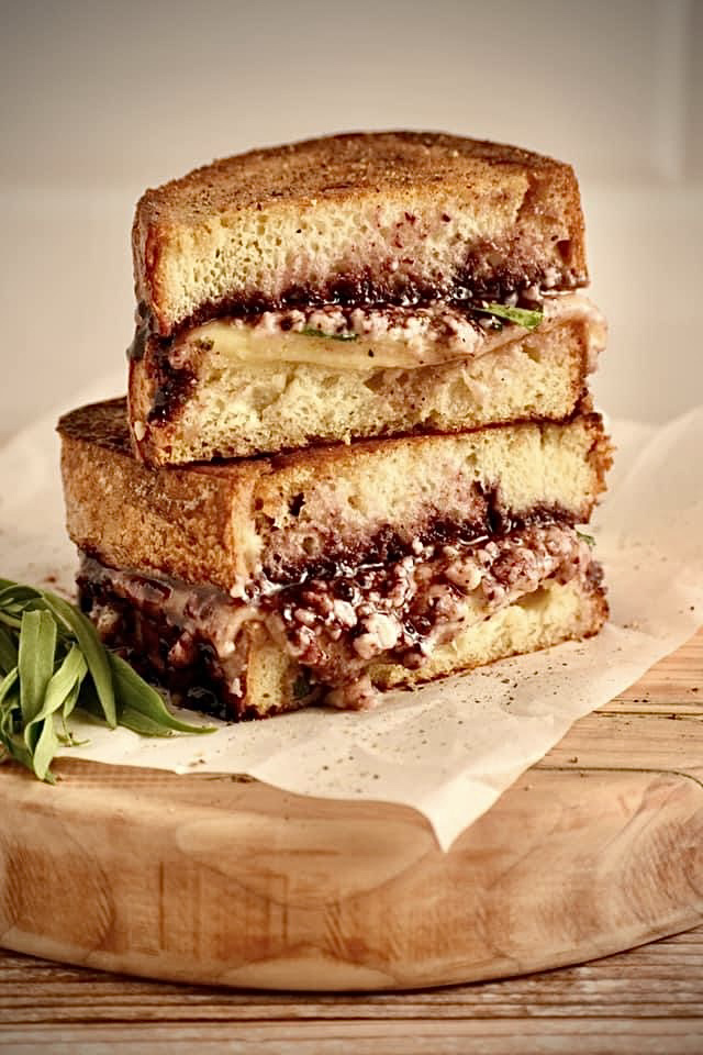 Black and Blue Grilled Cheese
