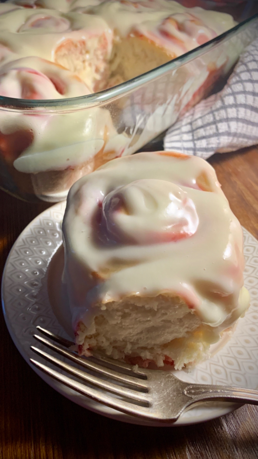 Cherry Sweet Rolls with Cream Cheese Frosting