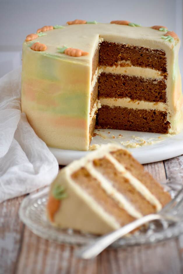 Carrot Cake with Burnt Honey Cream Cheese Frosting